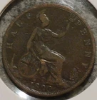 Photo of a 1890 Victoria Half Penny from an eBay listing that sold on Jun 1, 2026