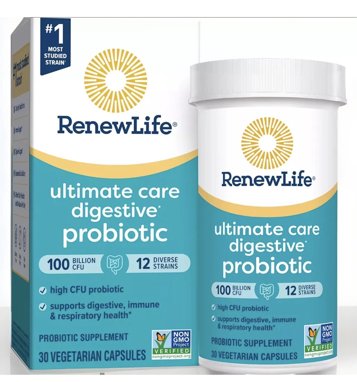 RenewLife Ultimate Care Digestive Probiotic 100 Billion CFU 30 CAPS EXP:08/2026