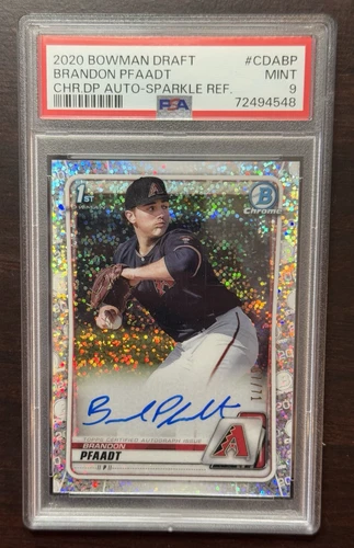 2020 Bowman Chrome 1st Brandon Pfaadt Sparkle Auto Mint PSA 9.  #/71