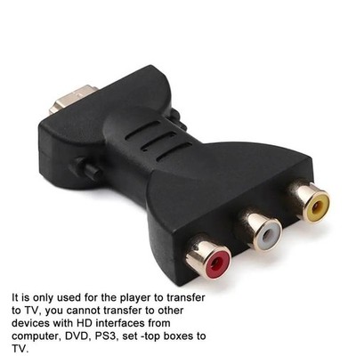HDMI Male to 3 RCA Female Composite AV Video Audio Adapter Converter for TV PC