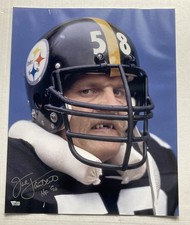 Jack Lambert Signed HOF 90 Pittsburgh Football 16x20 Photo Fanatics COA *Damaged