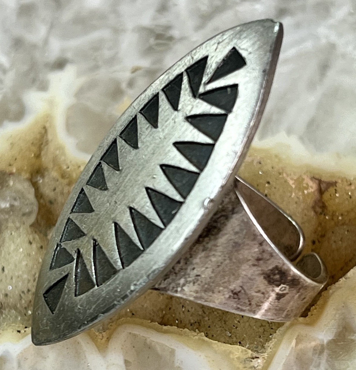 Denmark Sterling Silver Ring Geometric Triangle S… - image 6