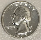 1959 UNC Proof Washington Quarter 90% Silver NO RESERVE!