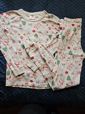 Hanna Andersson Girls Red pink Green Printed pjs Pajamas Size 150 Cm 12