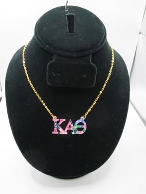 Kappa Alpha Theta Acrylic Necklace Mary Beth Goodwin Design Spring Garden 16-19''