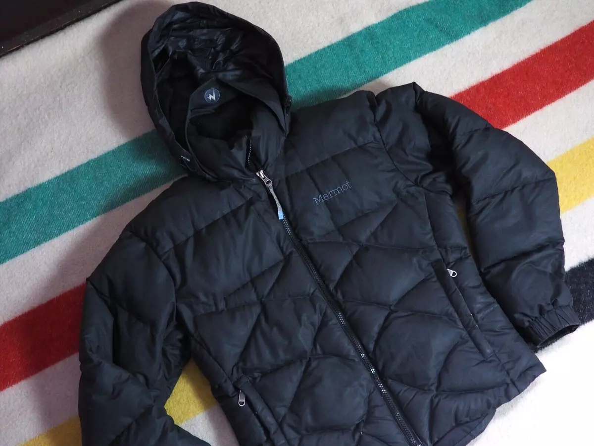 VTG Y2k MARMOT 700 Fill Down Black Zip Outdoor Winter Puffer