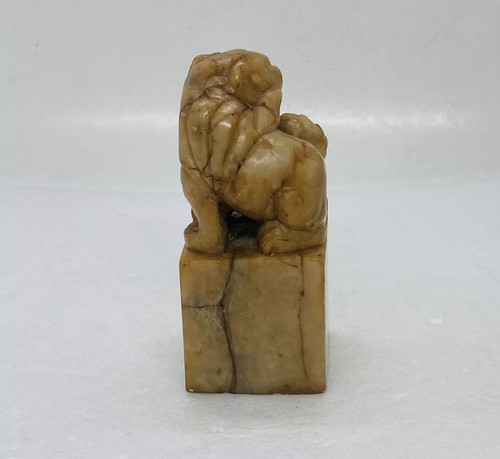 Antique Jade Stone Double Foo Dogs Chinese Seal Stamp Heavy Weight Rare 7 - Picture 4 of 16