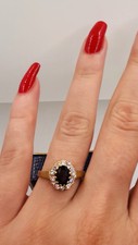 Sparkling Vintage Garnet Cluster 9ct Gold Engagement Ring