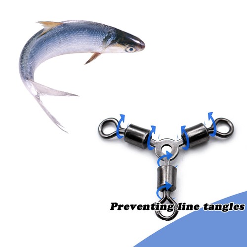 30x 3 Way Swivel Fishing Tackle Saltwater Stainless Steel Fishing Lure Connector - Picture 4 of 18