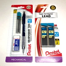Pentel Auto Drafting Pencil Blue Barrel 0.7mm with Lead + Eraser Hi-Polymer Lead