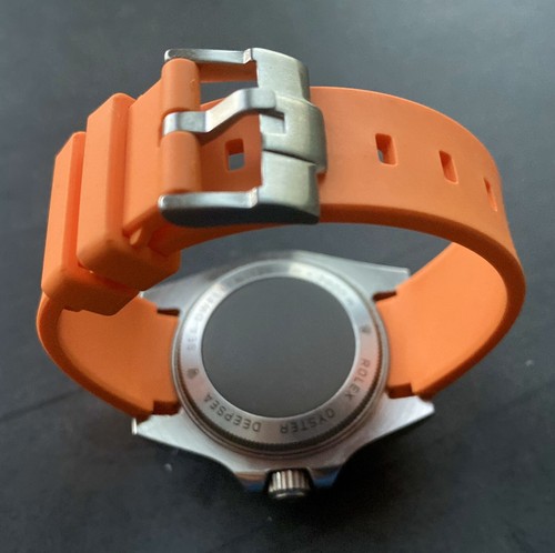21mm ORANGE Vulcanized Rubber Strap For 44mm DEEPSEA only - Model # 116660 - Picture 10 of 12
