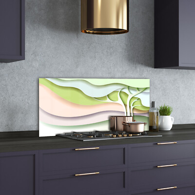 Panneau De Crédence Cuisine Sur Verre Tulup 120x60 Cm - Plage Tropicale