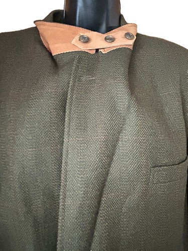 Vtg. EVAN PICONE Mens Wool Tweed Dark Green Sport Coat Jacket-SUEDE ELBOW PATCH - Picture 3 of 17