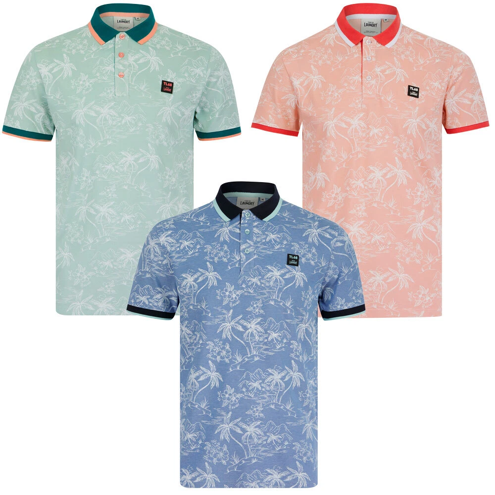 Tokyo Laundry Men's Polo Shirt Cotton Blend Pique Summer Tropical Hawaiian Print
Opens in a new wind