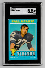 1971 Topps PAUL KRAUSE #158 card SGC 5.5 EX+ Minnesota Vikings