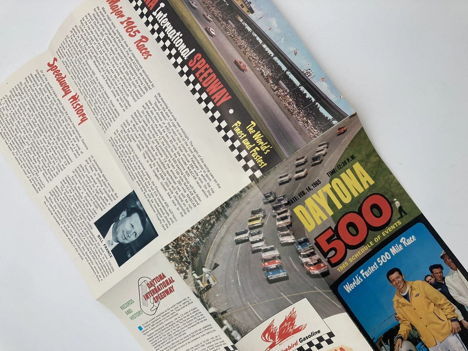 Daytona 500 1965 calendario de eventos folleto de colección RARO Foto 4 de 4