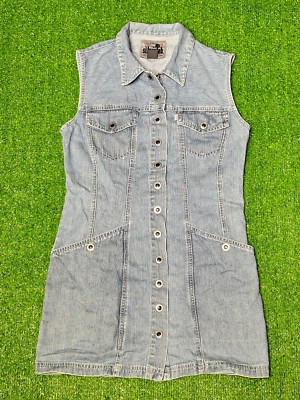 Vintage Levis Denim Dress Womens 90s Silver Tab 100% Cotton Y2K Size Medium