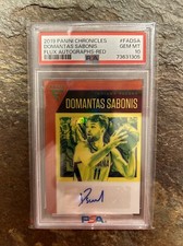 2019-20 Panini Chronicles Flux Domantas Sabonis Flux Autograph RED PSA 10 POP 1