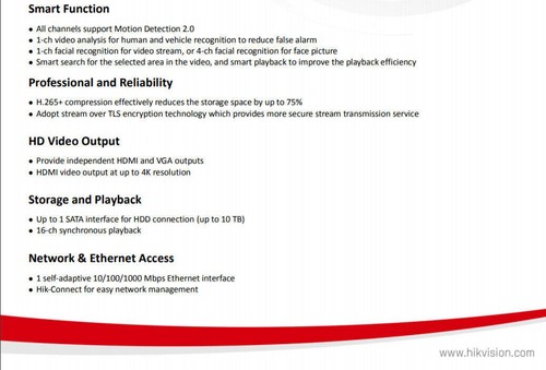Hikvision DS-7616NXI-K1 AcuSense 4K NVR 16-ch 1U K Series Network Video Recorder - Picture 3 of 5