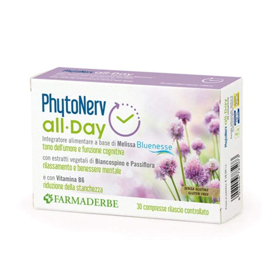 Farmaderbe PhytoNerv - All Day Integratore Alimentare, 30 Compresse