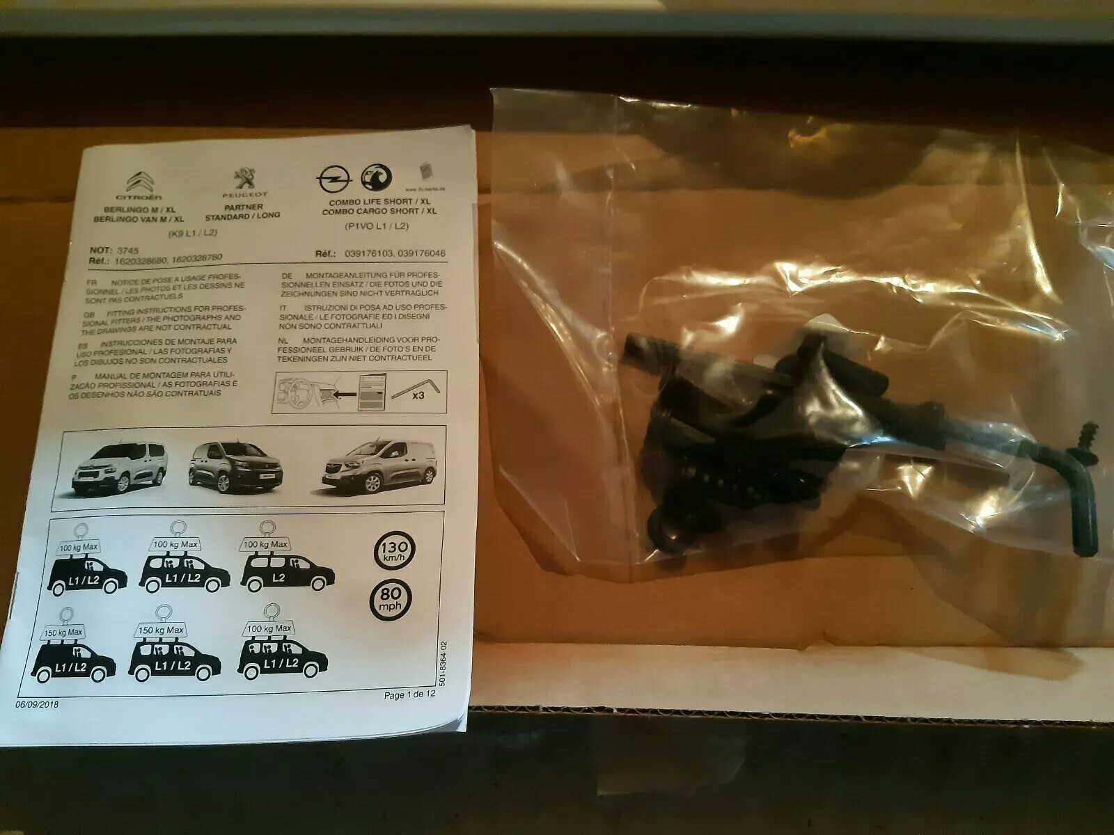 Barre de toit Partner III Berlingo III Combo Cargo galerie utilitaire acier