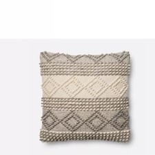 JOANNA GAINES Grey Pillow DOWN 22 X22 FIXER UPPER MAGNOLIA HOME FARMS NEW HGTV!!