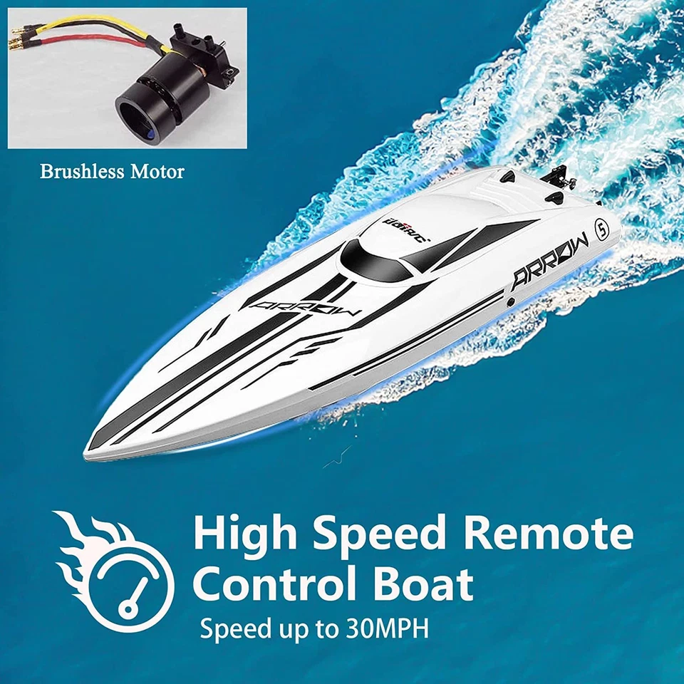 Brushless RC Racing Boat 50KM/H High Speed Remote Control Boat Ideal Gift Kid US - Image 3 of 4