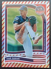 2024 PANINI STARS&STRIPES USA BASEBALL RED STRIPE SILVER FOIL EVAN HANKINS #159