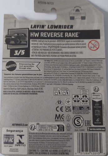 2021 Mattel Hot Wheels Layin Lowrider 3/5 HW Reverse Rake 237/250 Gold HCT33 - Picture 2 of 2