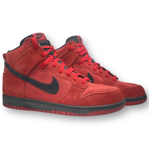 Nike Dunk Hi 2016 Gym Red Black Suede 904233-600 Sneaker  Men Size 12