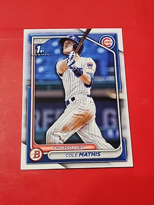 81 Mathis 2024 Bowman Draft Paper Base BD-81 Cole Mathis Chicago Cubs | eBay