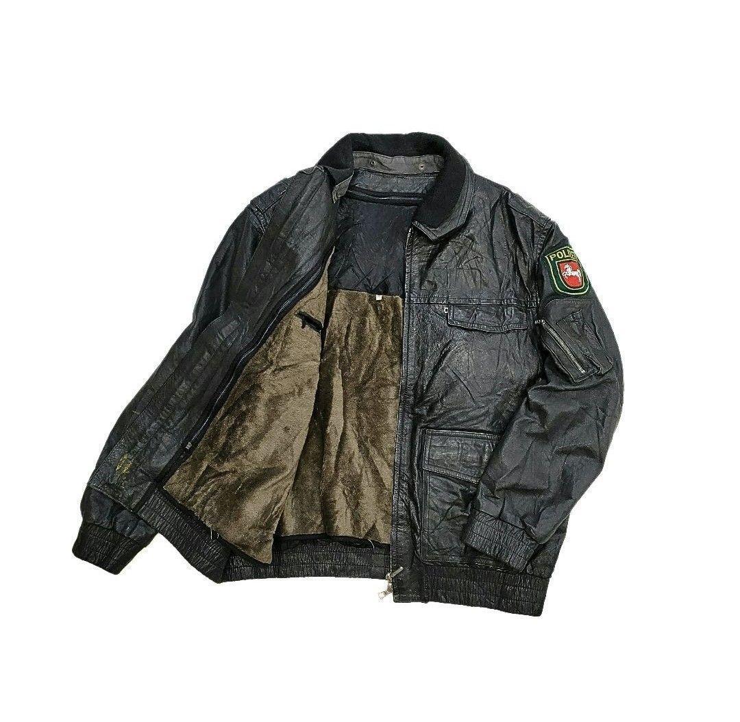 90's Polizei German Police Policeman Leather Jacket With 90's Polizei German Police Policeman Leather Jacket With