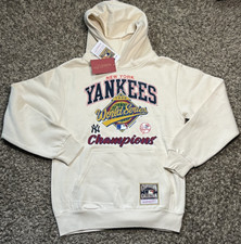 NEW Mitchell  Ness New York Yankees Cream Arched World Series Hoodie Small 