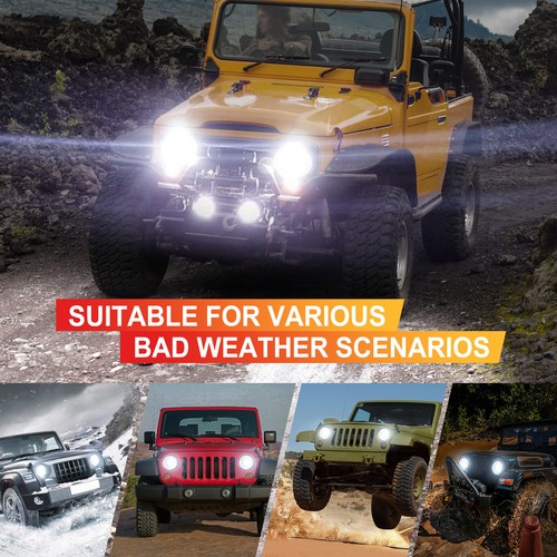 Kits combinados de faros LED de 7"" para Jeep Wrangler JK JKU 2007-2018 luces antiniebla de 4" - Imagen 16 de 16