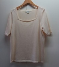 Stylish Cream Knit Short Sleeves Jumper from Laura Ashley - Size M