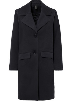 Neu Oversized Mantel mit Revers-Kragen Gr. 36 Schwarz Damen Coat Blazer Anorak