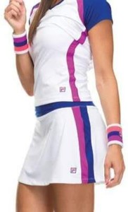 Falda De Tenis Fila Centro Tribunal En Colores Vivos Blanco Xs-Nuevo con  etiquetas | eBay
