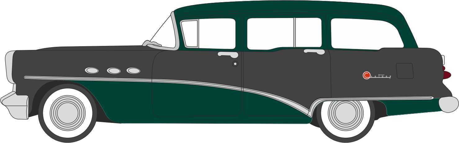Oxford Diecast 87BCE54002 HO Scale Baffin Green And Carlsbad Black Buick Century