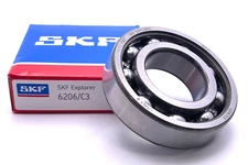 SKF 6206 C3 DEEP GROOVE BALL BEARING, OPEN, NO SEALS 30x62x16 mm