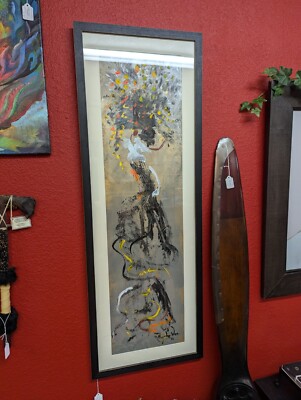 Original Alejandro Wer Painting 16''x45'' gallery framed and matted