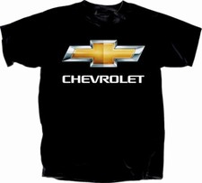 Chevy Bowtie Chrome Logo Mens Black Short Sleeve Quality Tee Shirt Chevrolet