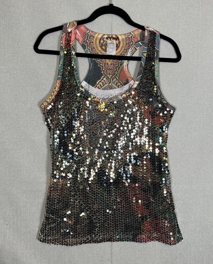 Body Central Colorful Sequin Sleeveless Tank Top Juniors