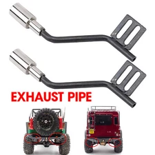 Metal Dual exhaust pipe For 1/10 Traxxas Trx4 SCX10 Bronco RC Crawler Car 