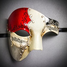 Red Silver Phantom of the Opera Mask Venetian Musical Mardi Gras Masquerade Mask