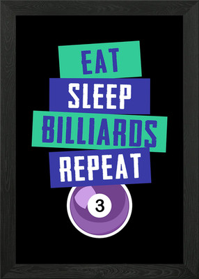 Eat Sleep Billard Repeat Gerahmtes Wandbild Poster Leinwanddruck Bild