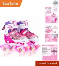 Adjustable Roller Skates Medium for Girls and Women, 8 Wheels Light Up