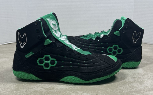 Rudis Samurai DSWC Black Green Wrestling Shoes Size 5 Mens/ 6.5 Womens