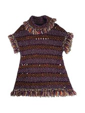 CHANEL 11A Paris-Byzance Runway Fringe Knit Tunic Dress Top 38