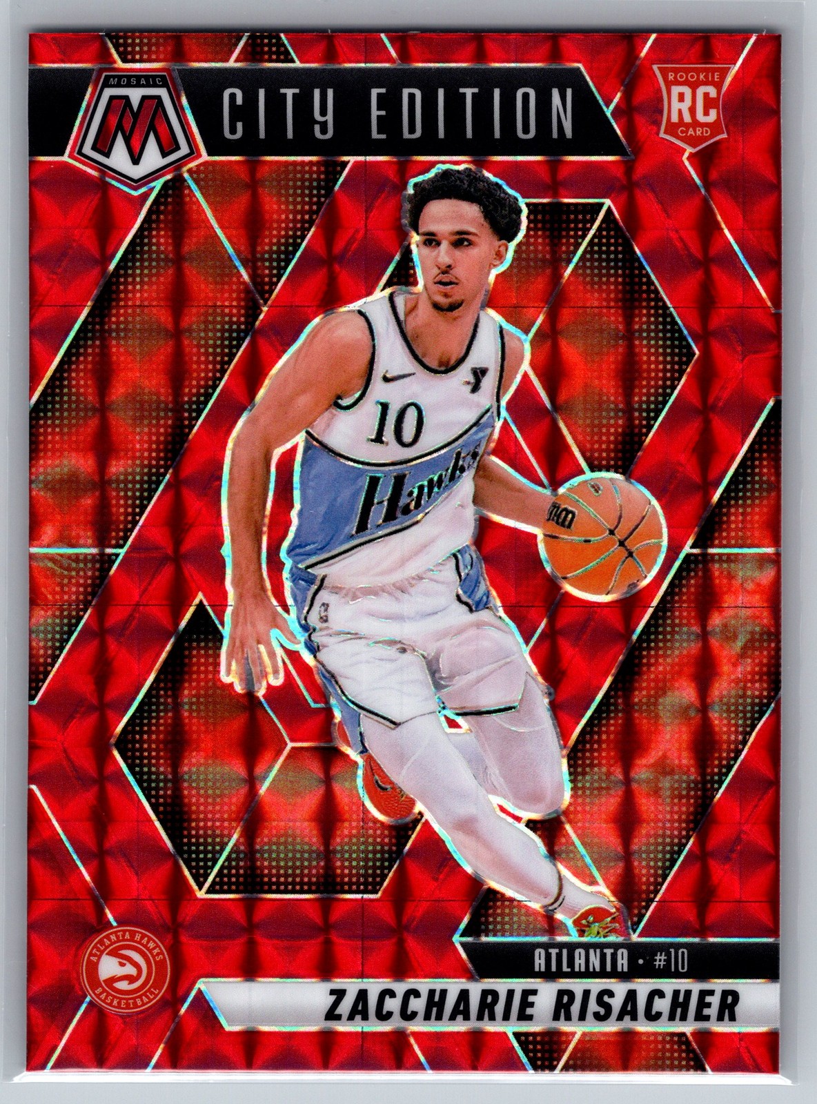 2024 Mosaic Zaccharie Risacher Rookie Red #274 Atlanta Hawks