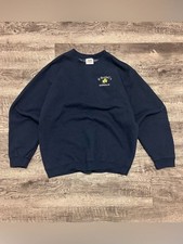 Men's Navy Crewneck Sweatshirt with Embroidered Chest Logo